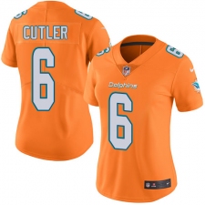 Women's Nike Miami Dolphins #6 Jay Cutler Limited Orange Rush Vapor Untouchable NFL Jersey