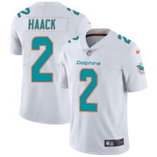 Men's Nike Miami Dolphins #2 Matt Haack White Vapor Untouchable Limited Player NFL Jersey