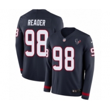 Men's Nike Houston Texans #98 D.J. Reader Limited Navy Blue Therma Long Sleeve NFL Jersey