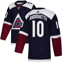 Men's Adidas Colorado Avalanche #10 Sven Andrighetto Authentic Navy Blue Alternate NHL Jersey