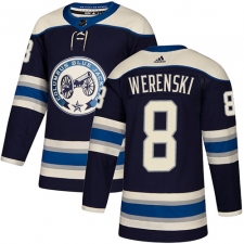 Youth Adidas Columbus Blue Jackets #8 Zach Werenski Authentic Navy Blue Alternate NHL Jersey