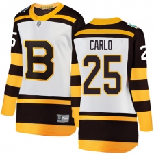 Women's Boston Bruins #25 Brandon Carlo White 2019 Winter Classic Fanatics Branded Breakaway NHL Jersey