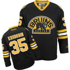 Women's Reebok Boston Bruins #35 Anton Khudobin Authentic Black Third NHL Jersey