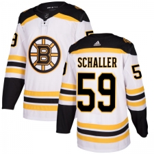 Youth Adidas Boston Bruins #59 Tim Schaller Authentic White Away NHL Jersey