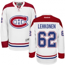 Men's Reebok Montreal Canadiens #62 Artturi Lehkonen Authentic White Away NHL Jersey