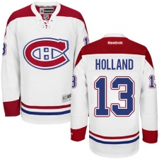 Women's Reebok Montreal Canadiens #13 Peter Holland Authentic White Away NHL Jersey