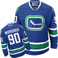 Men's Reebok Vancouver Canucks #90 Patrick Wiercioch Authentic Royal Blue Third NHL Jersey
