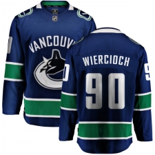 Men's Vancouver Canucks #90 Patrick Wiercioch Fanatics Branded Blue Home Breakaway NHL Jersey