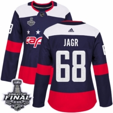 Women's Adidas Washington Capitals #68 Jaromir Jagr Authentic Navy Blue 2018 Stadium Series 2018 Stanley Cup Final NHL Jersey