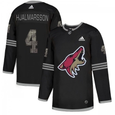 Men's Adidas Arizona Coyotes #4 Niklas Hjalmarsson Black Authentic Classic Stitched NHL Jersey
