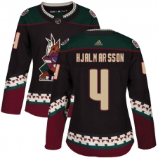 Women's Adidas Arizona Coyotes #4 Niklas Hjalmarsson Premier Black Alternate NHL Jersey