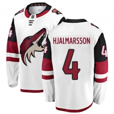 Youth Arizona Coyotes #4 Niklas Hjalmarsson Fanatics Branded White Away Breakaway NHL Jersey