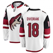Men's Arizona Coyotes #18 Christian Dvorak Fanatics Branded White Away Breakaway NHL Jersey