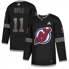 Men's Adidas New Jersey Devils #11 Brian Boyle Black Authentic Classic Stitched NHL Jersey