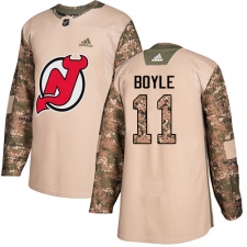 Youth Adidas New Jersey Devils #11 Brian Boyle Authentic Camo Veterans Day Practice NHL Jersey