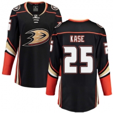 Women's Anaheim Ducks #25 Ondrej Kase Fanatics Branded Black Home Breakaway NHL Jersey