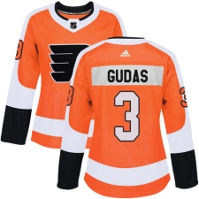 Women's Adidas Philadelphia Flyers #3 Radko Gudas Authentic Orange Home NHL Jersey