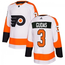 Women's Adidas Philadelphia Flyers #3 Radko Gudas Authentic White Away NHL Jersey