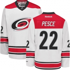 Youth Reebok Carolina Hurricanes #22 Brett Pesce Authentic White Away NHL Jersey
