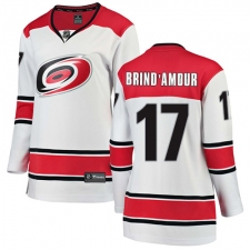 Women's Carolina Hurricanes #17 Rod Brind'Amour Authentic White Away Fanatics Branded Breakaway NHL Jersey