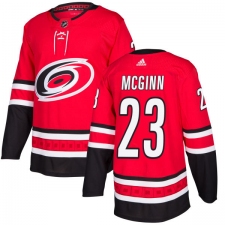 Youth Adidas Carolina Hurricanes #23 Brock McGinn Authentic Red Home NHL Jersey