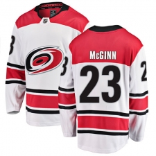 Youth Carolina Hurricanes #23 Brock McGinn Fanatics Branded White Away Breakaway NHL Jersey