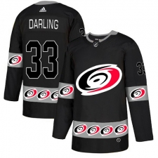 Men's Adidas Carolina Hurricanes #33 Scott Darling Authentic Black Team Logo Fashion NHL Jersey