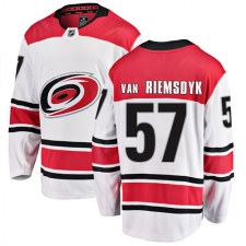 Youth Carolina Hurricanes #57 Trevor Van Riemsdyk Fanatics Branded White Away Breakaway NHL Jersey