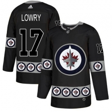 Men's Adidas Winnipeg Jets #17 Adam Lowry Authentic Black Team Logo Fashion NHL Jersey