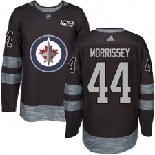 Men's Adidas Winnipeg Jets #44 Josh Morrissey Authentic Black 1917-2017 100th Anniversary NHL Jersey