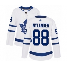 Women's Toronto Maple Leafs #88 William Nylander Authentic White Away Hockey Jersey