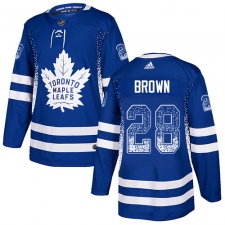 Men's Adidas Toronto Maple Leafs #28 Connor Brown Authentic Blue Drift Fashion NHL Jersey