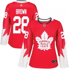 Women's Adidas Toronto Maple Leafs #28 Connor Brown Authentic Red Alternate NHL Jersey