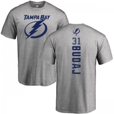 NHL Adidas Tampa Bay Lightning #31 Peter Budaj Ash Backer T-Shirt