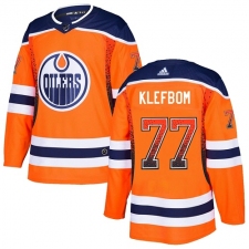 Men's Adidas Edmonton Oilers #77 Oscar Klefbom Authentic Orange Drift Fashion NHL Jersey