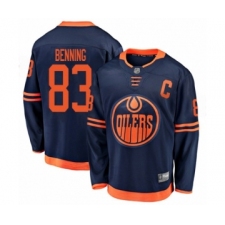 Men's Edmonton Oilers #83 Matt Benning Authentic Navy Blue Alternate Fanatics Branded Breakaway Hockey Jersey