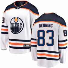 Men's Edmonton Oilers #83 Matt Benning Fanatics Branded White Away Breakaway NHL Jersey