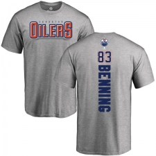 NHL Adidas Edmonton Oilers #83 Matt Benning Ash Backer T-Shirt