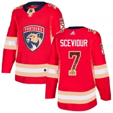 Men's Adidas Florida Panthers #7 Colton Sceviour Authentic Red Drift Fashion NHL Jersey