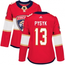 Women's Adidas Florida Panthers #13 Mark Pysyk Premier Red Home NHL Jersey