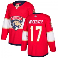 Men's Adidas Florida Panthers #17 Derek MacKenzie Premier Red Home NHL Jersey