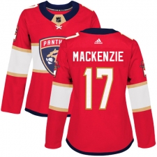 Women's Adidas Florida Panthers #17 Derek MacKenzie Authentic Red Home NHL Jersey