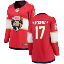 Women's Florida Panthers #17 Derek MacKenzie Fanatics Branded Red Home Breakaway NHL Jersey