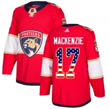 Youth Adidas Florida Panthers #17 Derek MacKenzie Authentic Red USA Flag Fashion NHL Jersey