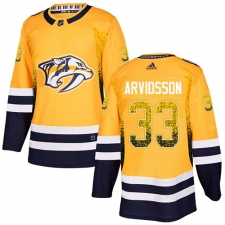 Men's Adidas Nashville Predators #33 Viktor Arvidsson Authentic Gold Drift Fashion NHL Jersey