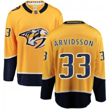 Men's Nashville Predators #33 Viktor Arvidsson Fanatics Branded Gold Home Breakaway NHL Jersey