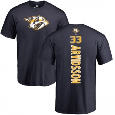 NHL Adidas Nashville Predators #33 Viktor Arvidsson Navy Blue Backer T-Shirt
