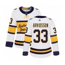 Women's Nashville Predators #33 Viktor Arvidsson Authentic White 2020 Winter Classic Hockey Jersey