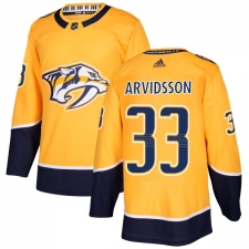 Youth Adidas Nashville Predators #33 Viktor Arvidsson Authentic Gold Home NHL Jersey