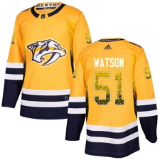 Men's Adidas Nashville Predators #51 Austin Watson Authentic Gold Drift Fashion NHL Jersey